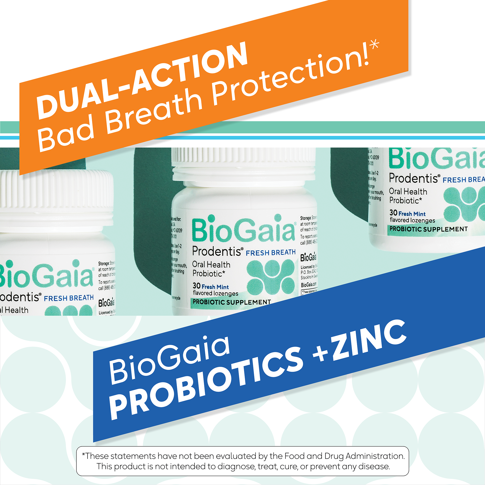 BioGaia Prodentis® Fresh Breath - Probiotic Lozenges w/ Zinc