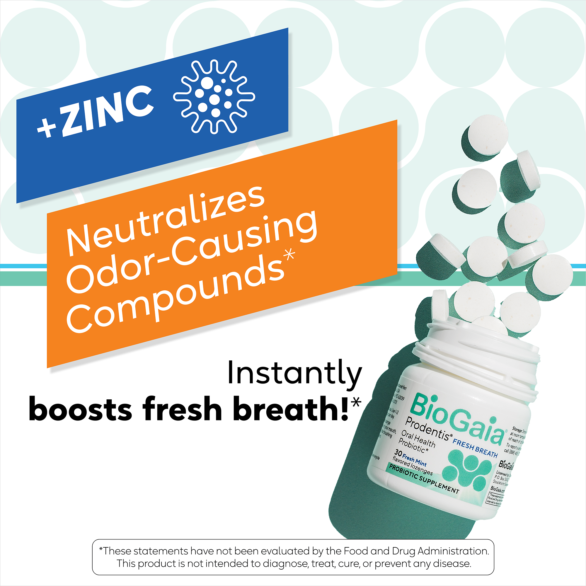 BioGaia Prodentis® Fresh Breath - Probiotic Lozenges w/ Zinc