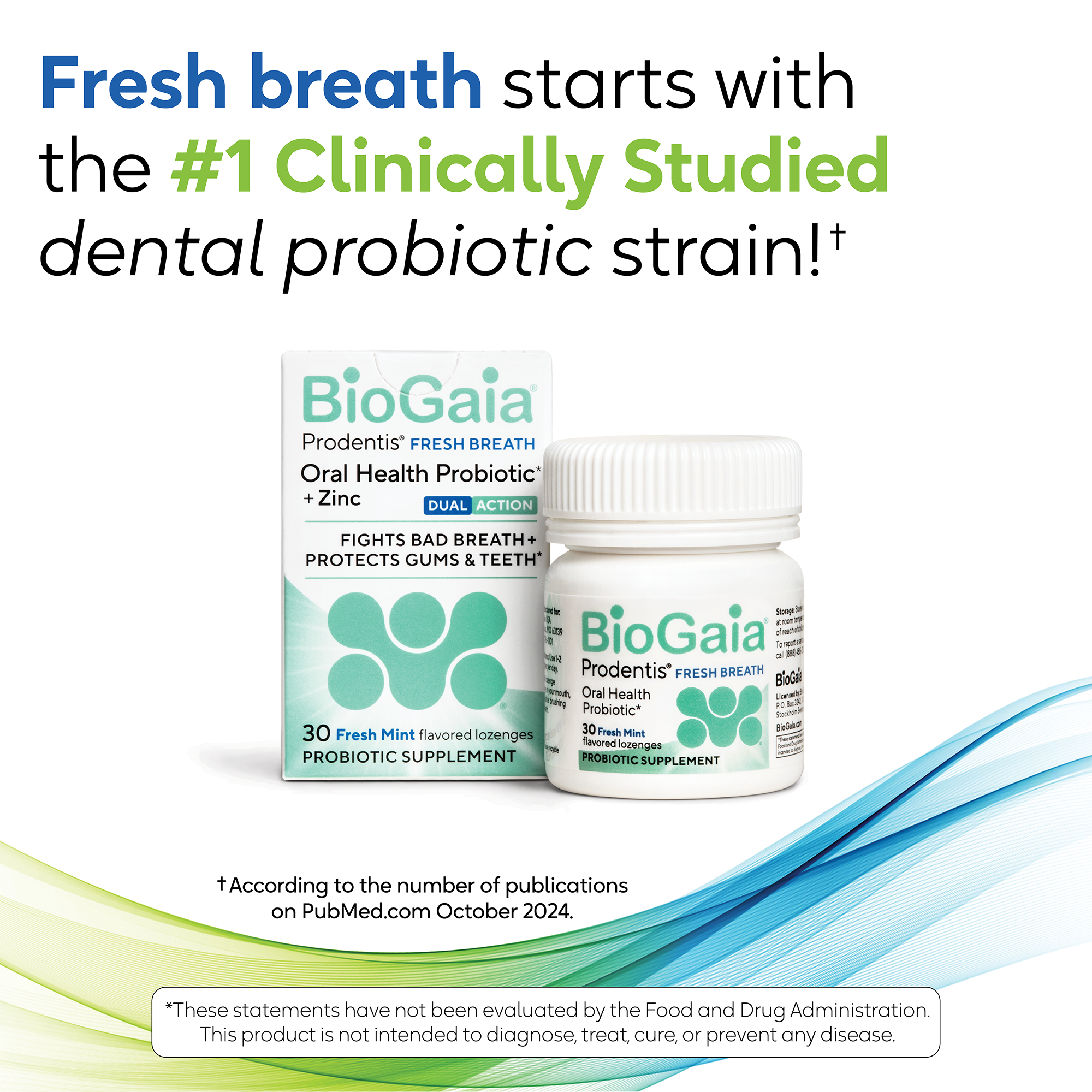 BioGaia Prodentis® Fresh Breath - Probiotic Lozenges w/ Zinc