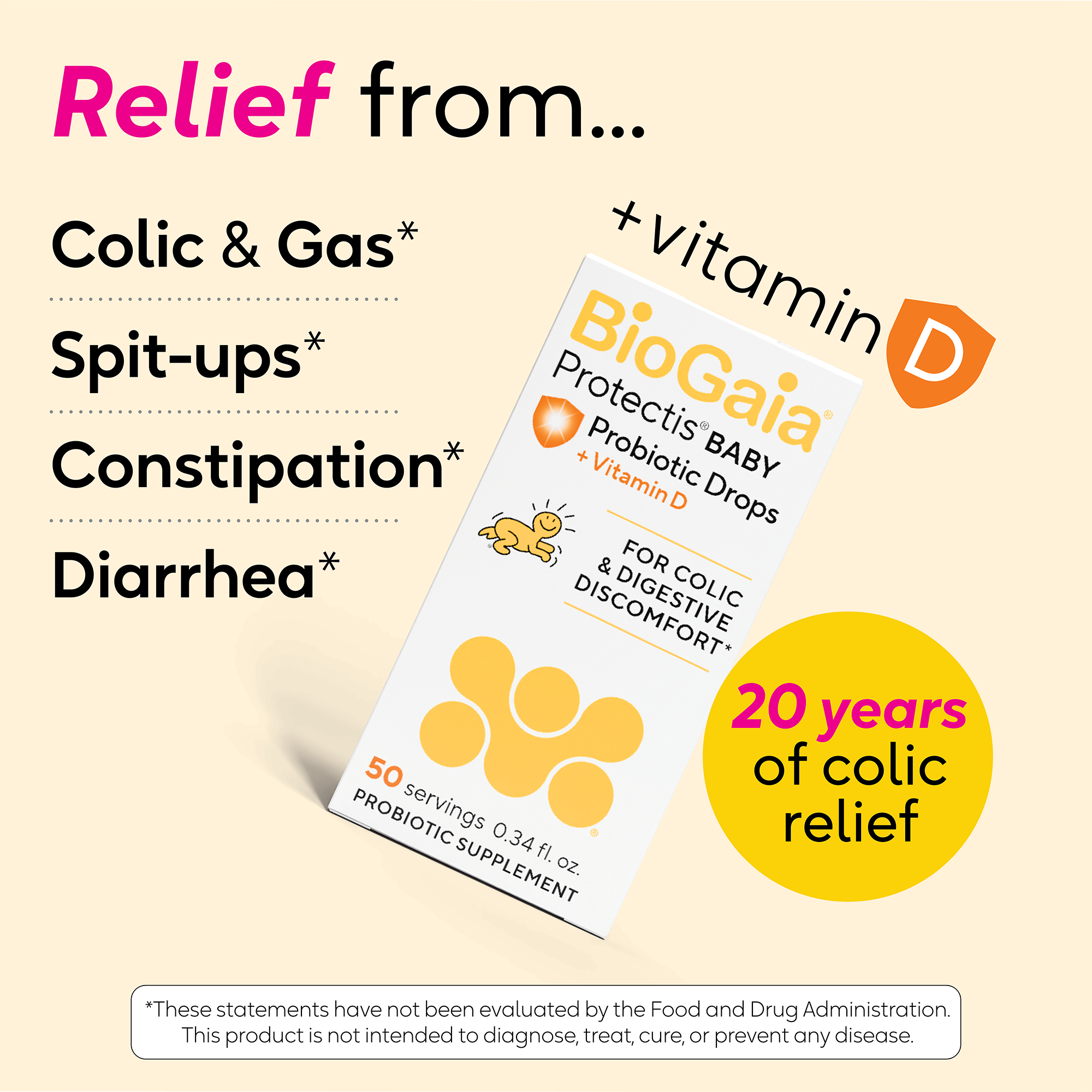 BioGaia Protectis BEBÉ con Vitamina D Probiótico para bebés