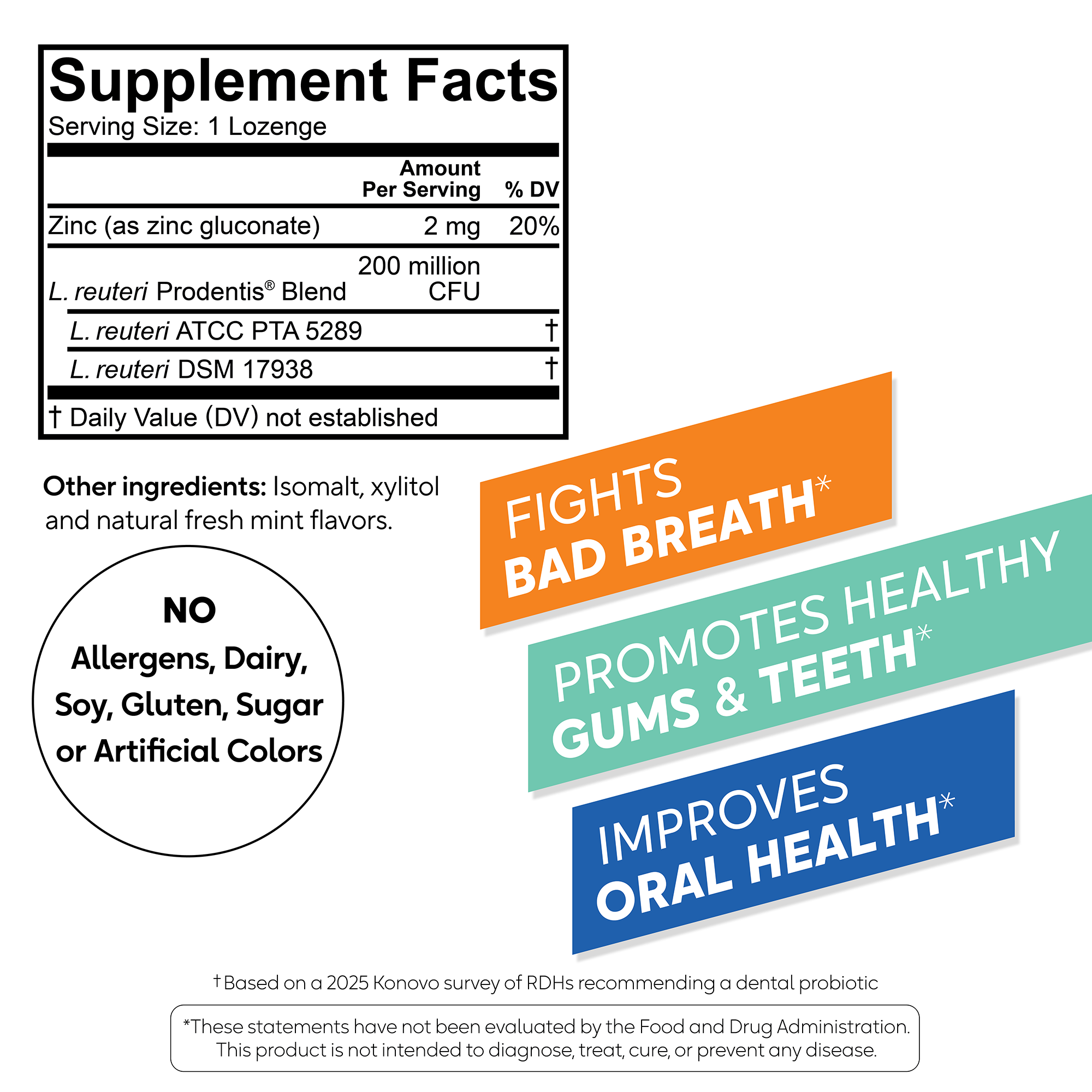 BioGaia Prodentis® Fresh Breath - Probiotic Lozenges w/ Zinc